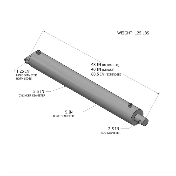 Υδραυλικός κύλινδρος χωρίς παράκαμψη